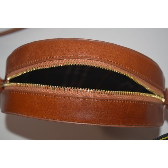 NEW Most Wanted USA Circle Crossbody Bag in Cheetah Calf Hair Brown Crossbody - Picture 12 of 14